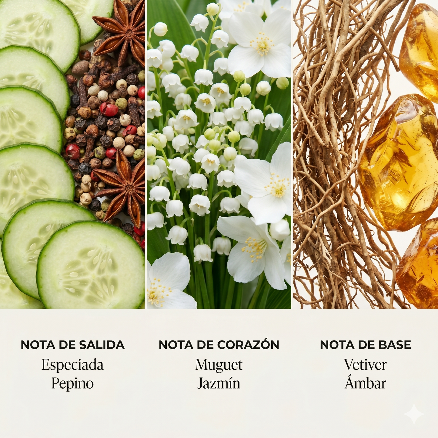 Pirámide olfativa Palacio de Hierro — notas de salida corazón y base