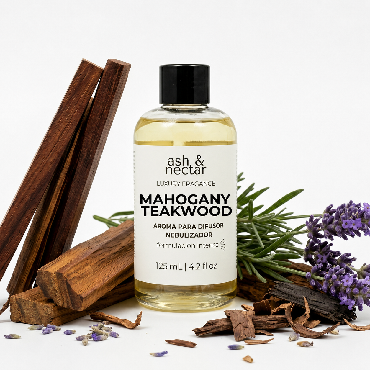 Mahogany Teakwood — Esencia para Difusor Profesional | Amaderada Cálida · IFRA · Sin agua