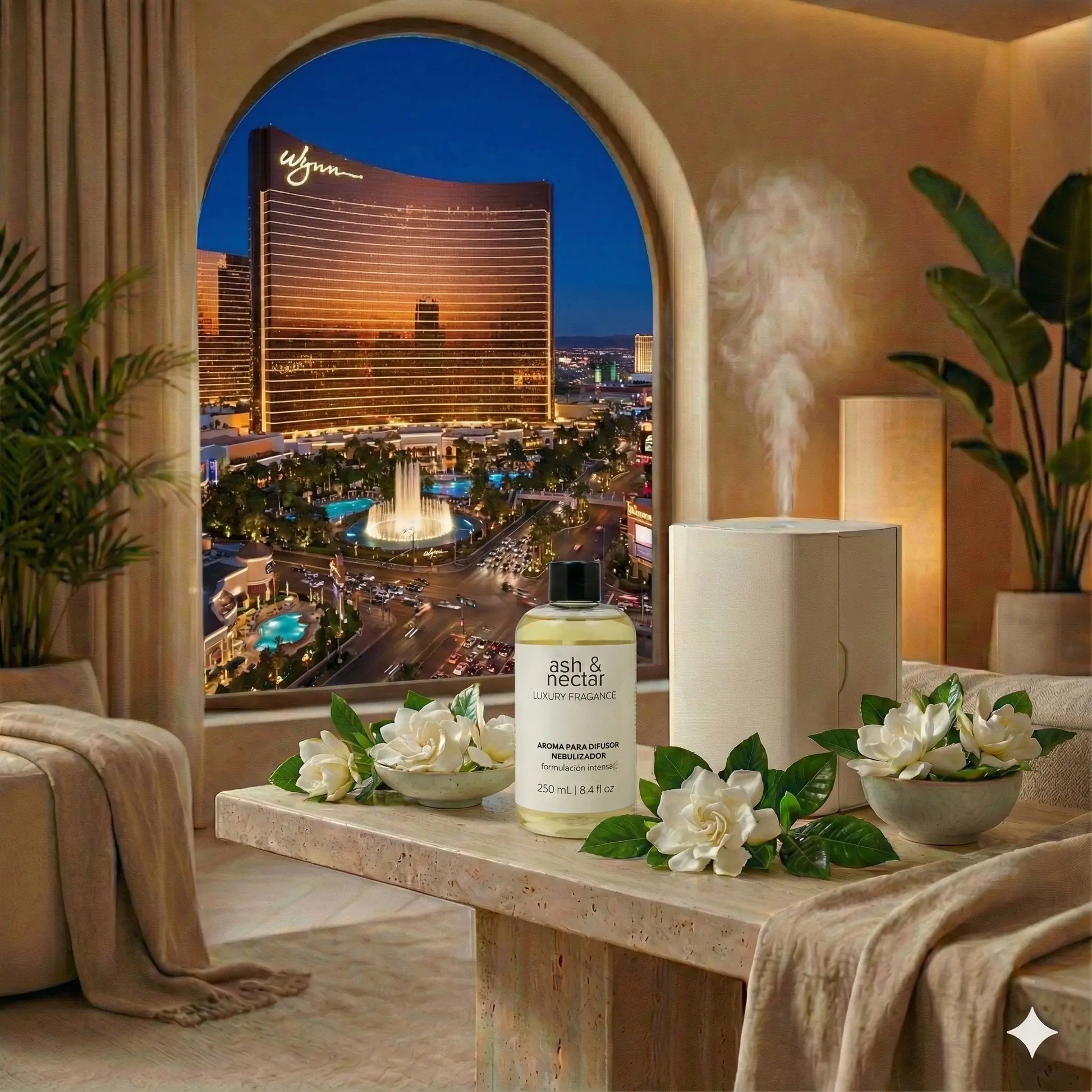 Hotel Wynn Las Vegas — Esencia para Difusor Profesional | Floral Acuática · IFRA · Sin agua Ash & Nectar
