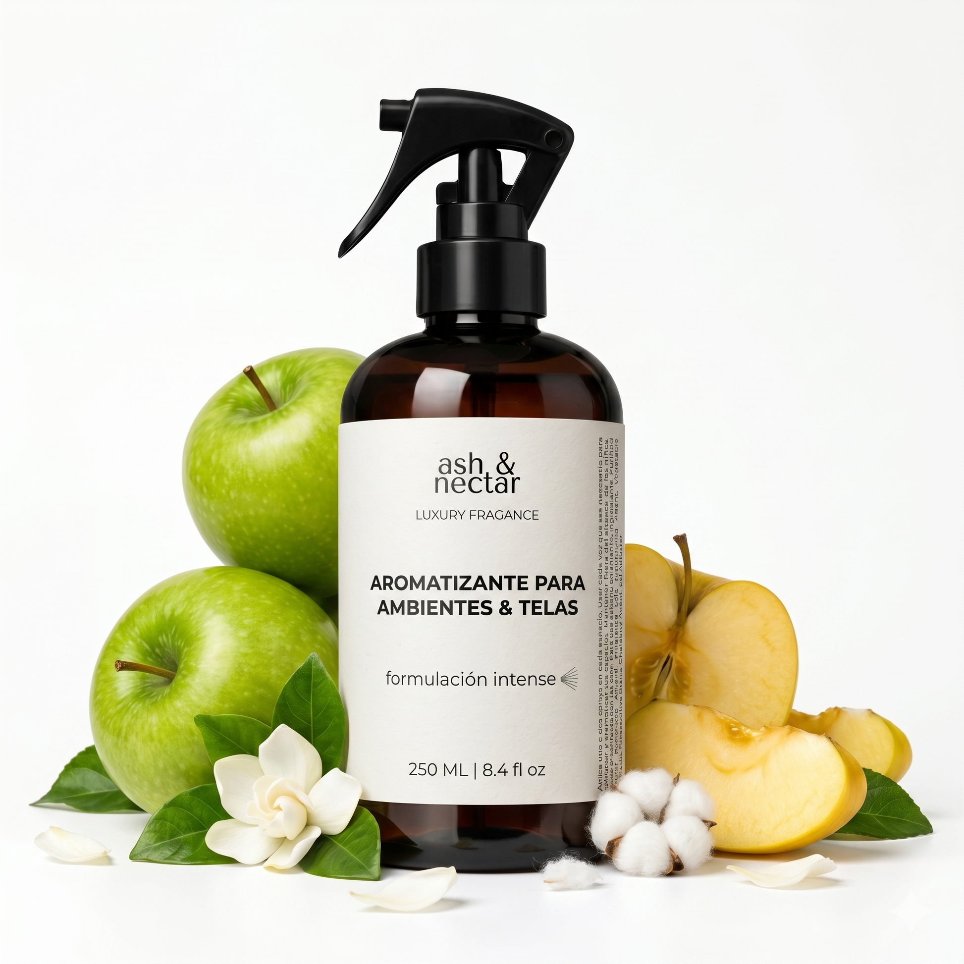 Spray Ambiental Manzana Verde Ash & Nectar 250ml — perfume para hogar y telas