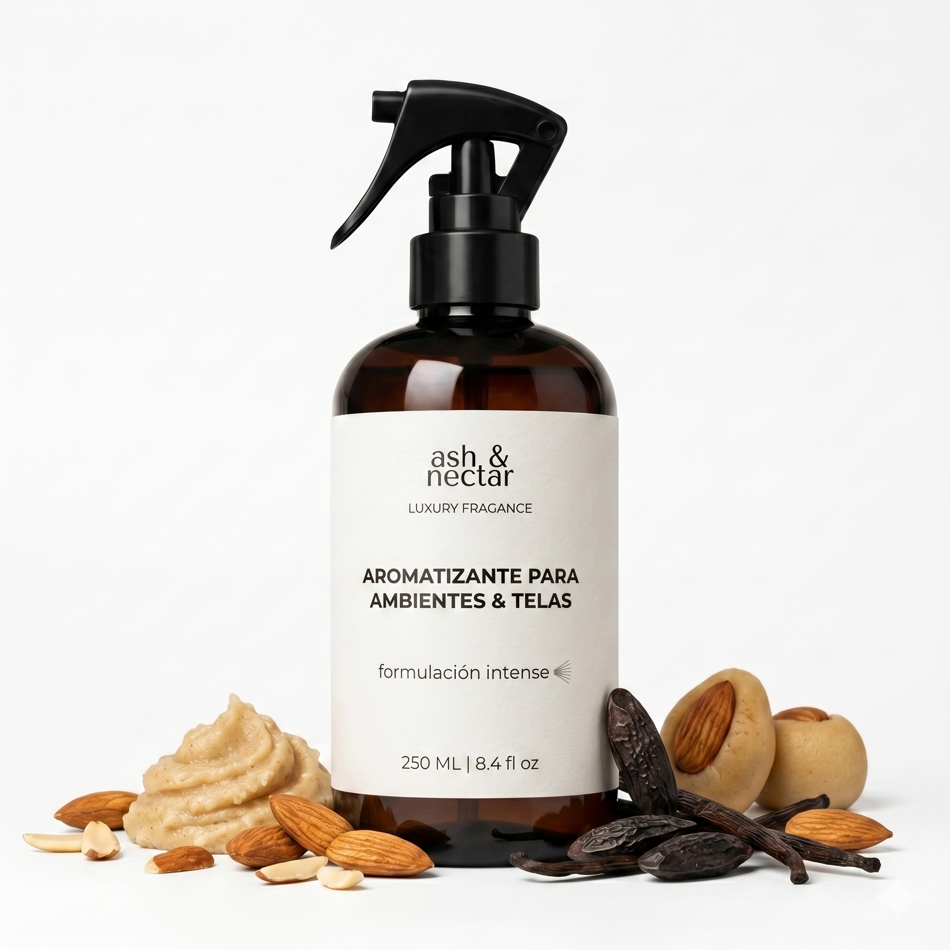 Spray Ambiental Almendras Ash & Nectar 250ml — perfume para hogar y telas